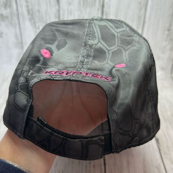 Kryptek Performance Typhon / Pink Helmet Logo Black Camo Cap Ladies Fit - Picture 3 of 7